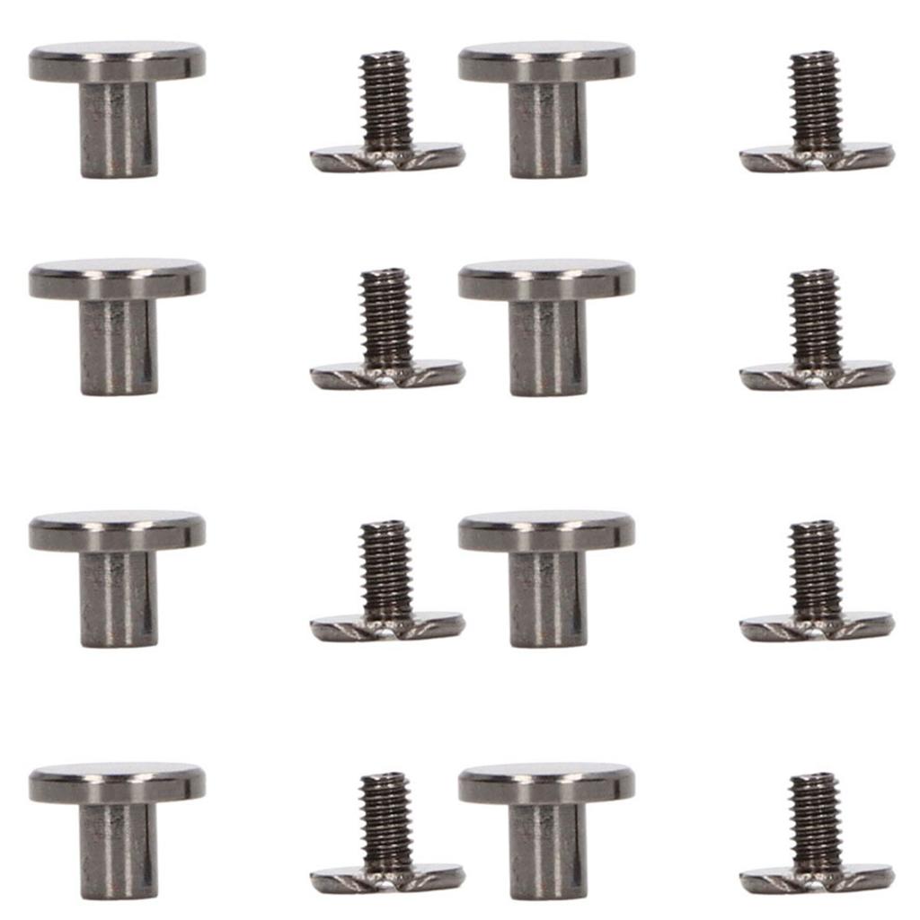 100 Sets Metal Chicago Binding Screws Electroplated Brass Arc Surface Round Flat Head Leather DIY