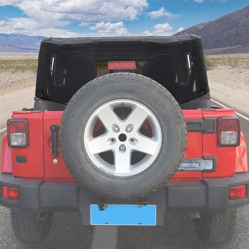 Car Rear Trunk Sunshade Mesh Sunscreen Cover for Jeep Wrangler JK 4-Door Version Exterior Accessories, UV Protection