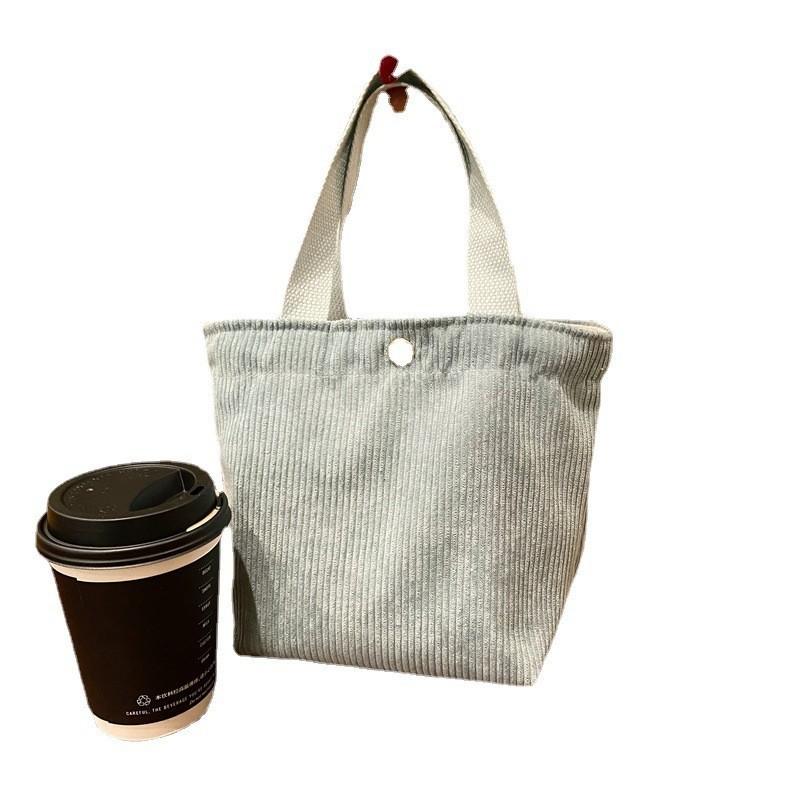 Chic Corduroy Tote Bag For Women Soft Cotton Fabric Vintage Style