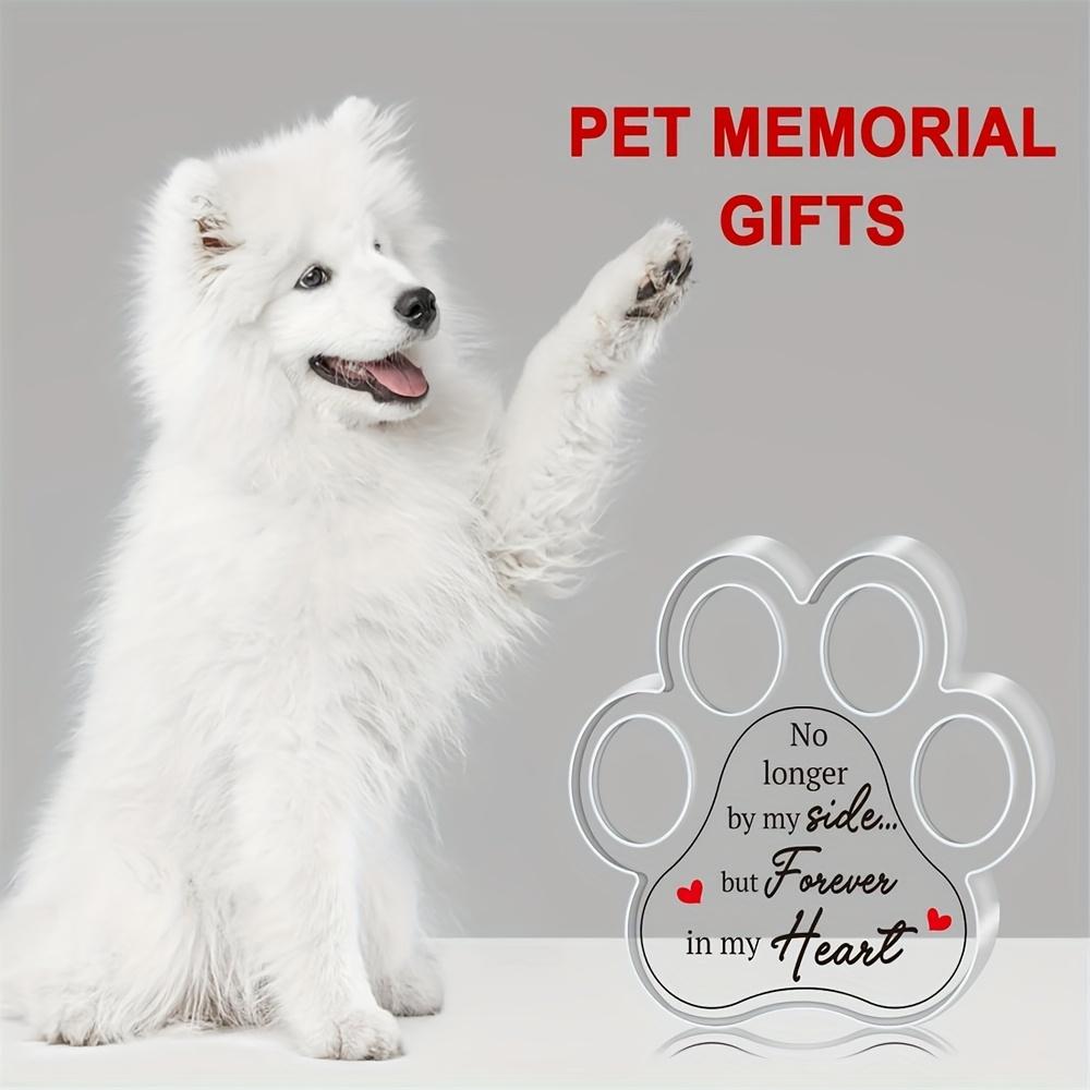 1pc Paw Print Acrylic Memorial Plaque, Transparent Dog Tribute Tabletop Decor, Indoor Pet Loss Sympathy Gift, No Electricity Needed