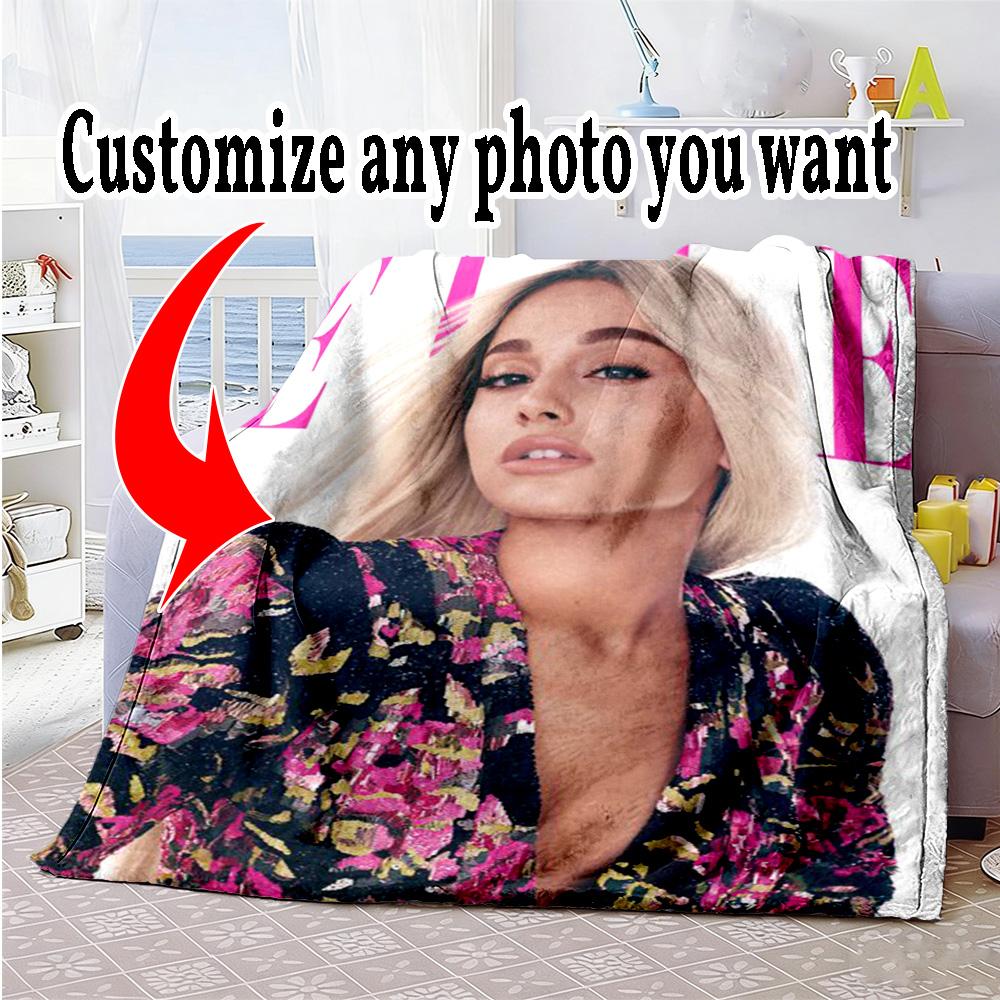 Customize Photos Personalized picture Blanket Multi-purpose Customizable Blanket Durable Comfort Versatile for Seaside Couch Picnics Bedding