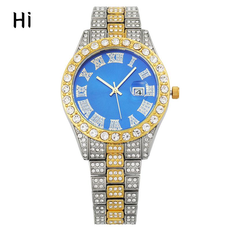 

Новые модные женские часы с календарем и бриллиантами, кварцевые часы с бриллиантами