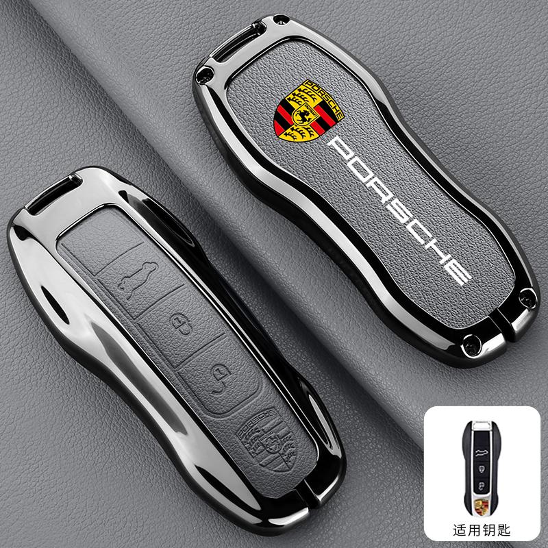 AABM1 Leather Car Smart Remote Key Case Shell Fob Cover For Porsche Panamera Carman Macan Bobst Cayenne 911 970 981 991 Accessories