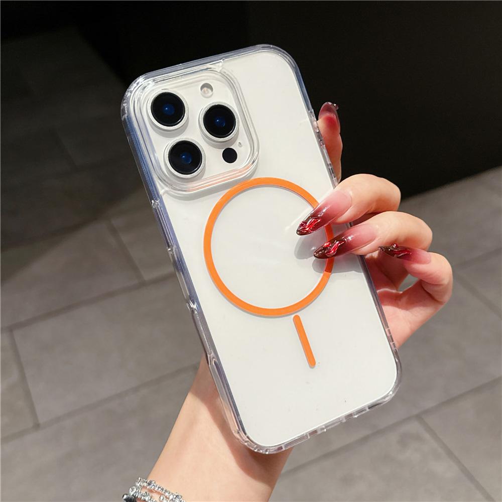 Magnetic Phone Case for iPhone 11 12 14 16 Pro 16 15 14 13 12 Pro Max 16e 13 14 11 High Quality Transparent Shockproof Shell