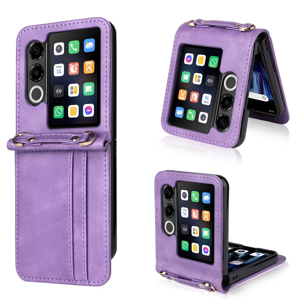 Pentru Husă ZTE nubia Flip2 5G Sloturi pentru Carduri Husă de Telefon din Piele cu Șnur