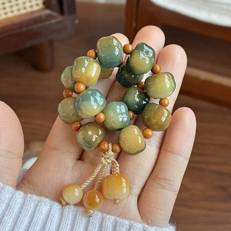 Dunhuang Little Persimmon Bodhi Single Circle Hand String for Men and Women, Playing Cultural and Artistic Bracelet, Bodhi Root Design Bracelet