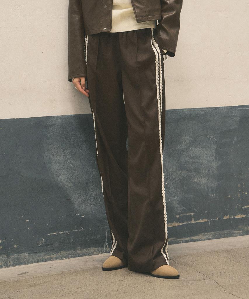 CITTA Wool Blend Formal Soft Trackzer Wide Pants Trousers_Ctb530(Brown)