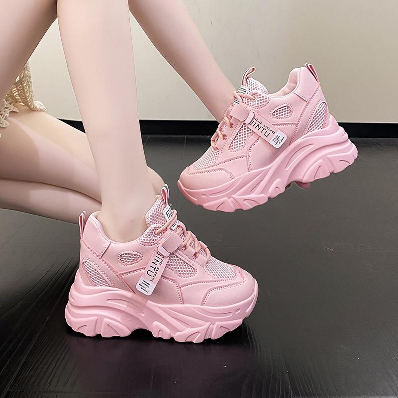 Thick-soled Dad Shoes for Women Summer Fashion Women's Shoes Lace-up Height-enhancing Sports Casual Shoes