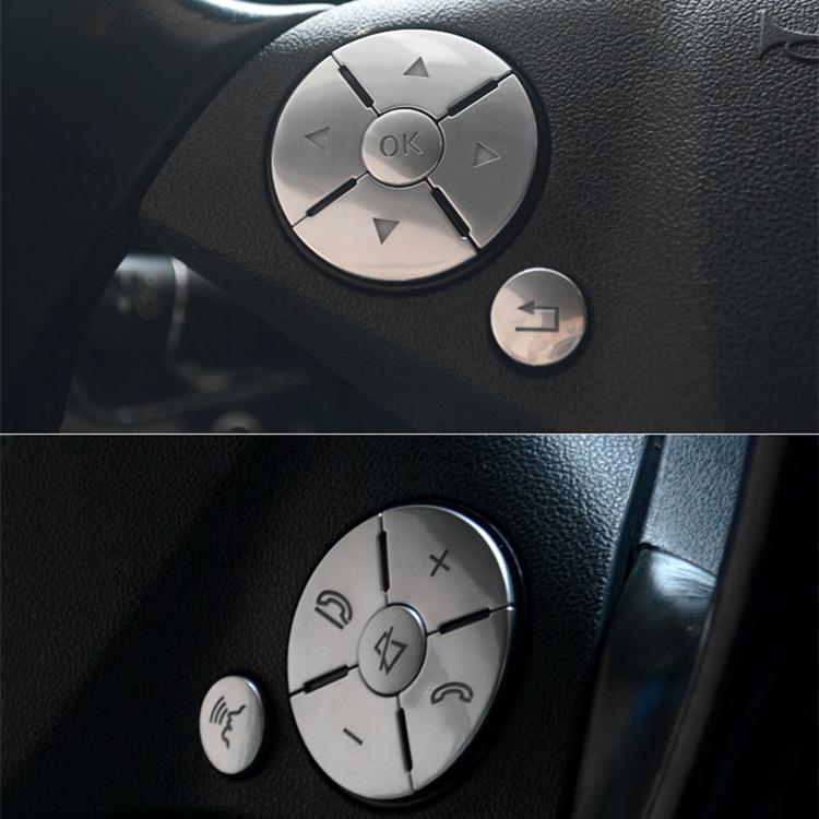 Mercedes C-Class/E-Class Steering Wheel Button Stickers for Interior Modification (W204/C200/E300).