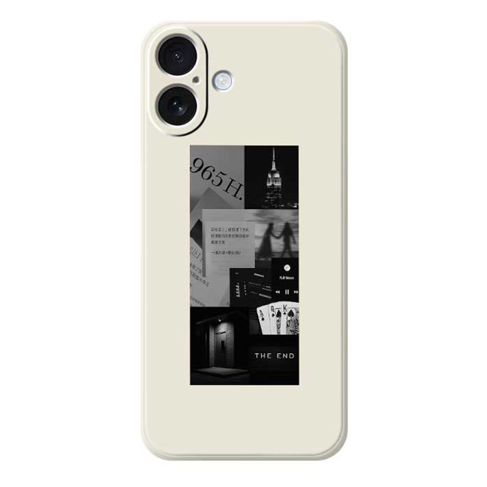For iPhone 17 Case Stitching Photos Pattern Printing Straight Edge TPU Phone Back Cover