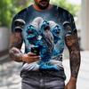 Mens Summer Clothing 3D Printed Skull Graphic T Shirts Round Neck Short Sleeved