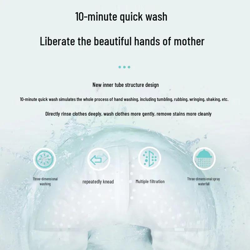 Compact Semi-Automatic Mini Washing Machine with Blue Light and Spin Function