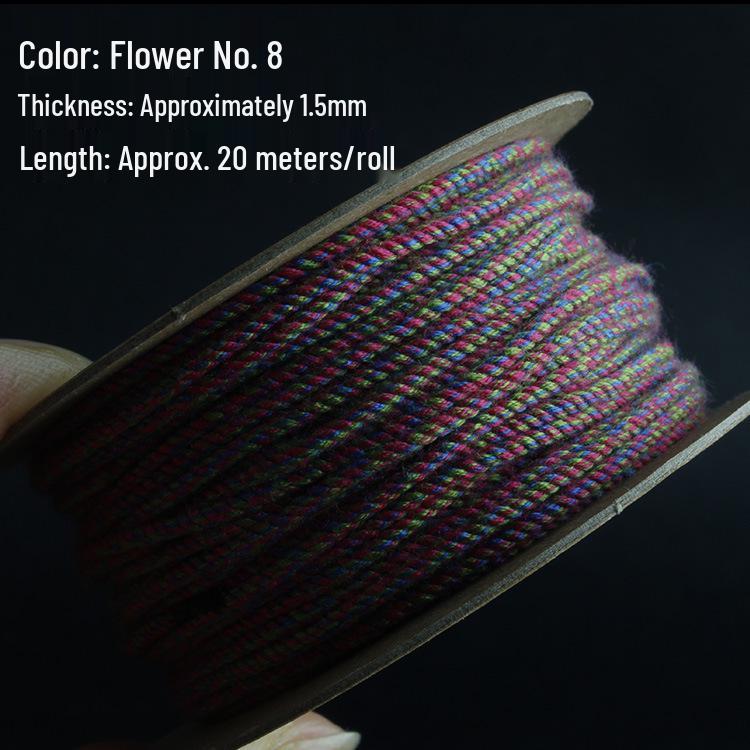 Multi-Color Hand-Twisted Cotton Rope for Beading and DIY Projects