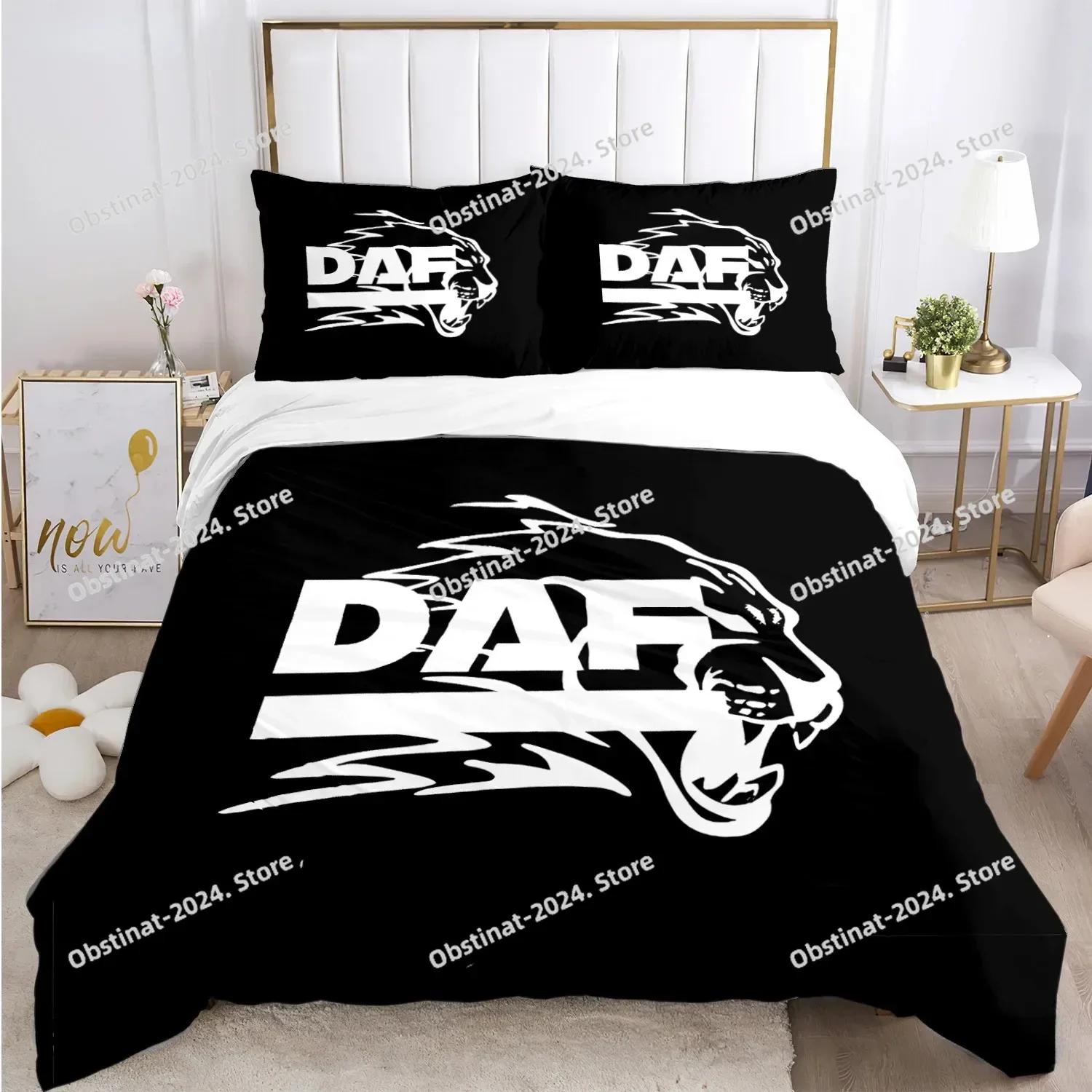 Top DAF Truck Logo Bedding Set Printed Bed Set With Pillowcase Bed Duvet Cover Soft Single Double Queen Super King Size Bedroom