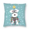 Miniature Schnauzer Christmas Tree Cushion Covers  Velvet Animal Pet Dog Throw Pillow for Sofa Square Pillowcase Home Decor