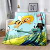 La Abeja Maya Cartoon Flannel Blanket, Cute Maya The Bee Print Warm Sofa Throw Blanket, Kids Bedroom Decor Gift For Maya Bee Anime Fans