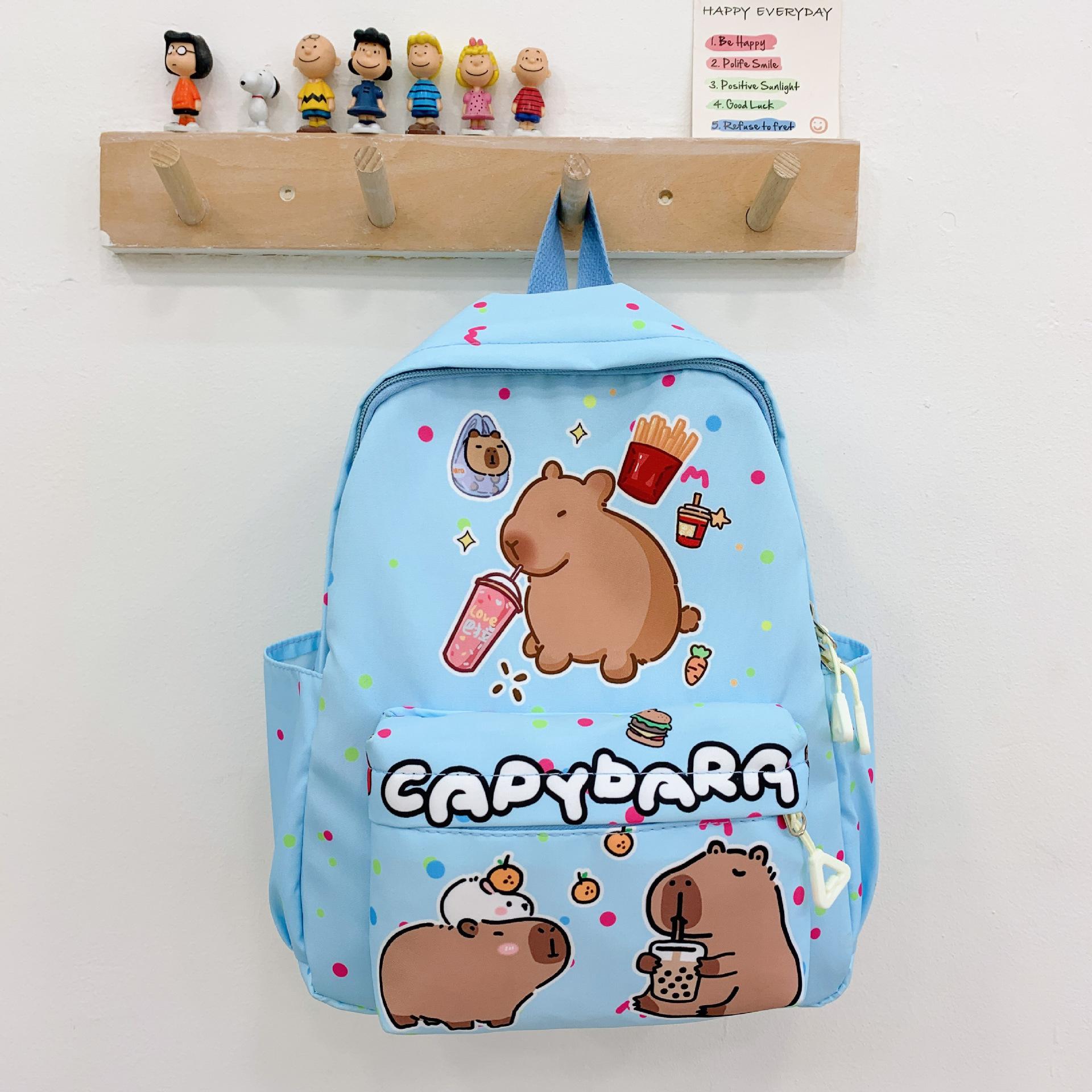 

Школьный рюкзак рюкзак капибара мультяшный принт милый маленький школьный рюкзак повседневный рюкзак синий