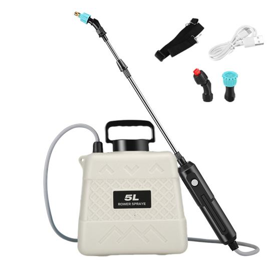 

Электрический садовый опрыскиватель 5 л/8 л ранцевый опрыскиватель с 3 распылительными насадками выдвижной распылительной трубкой плечевой ремень аккумуляторный опрыскиватель для сорняков 5L белый