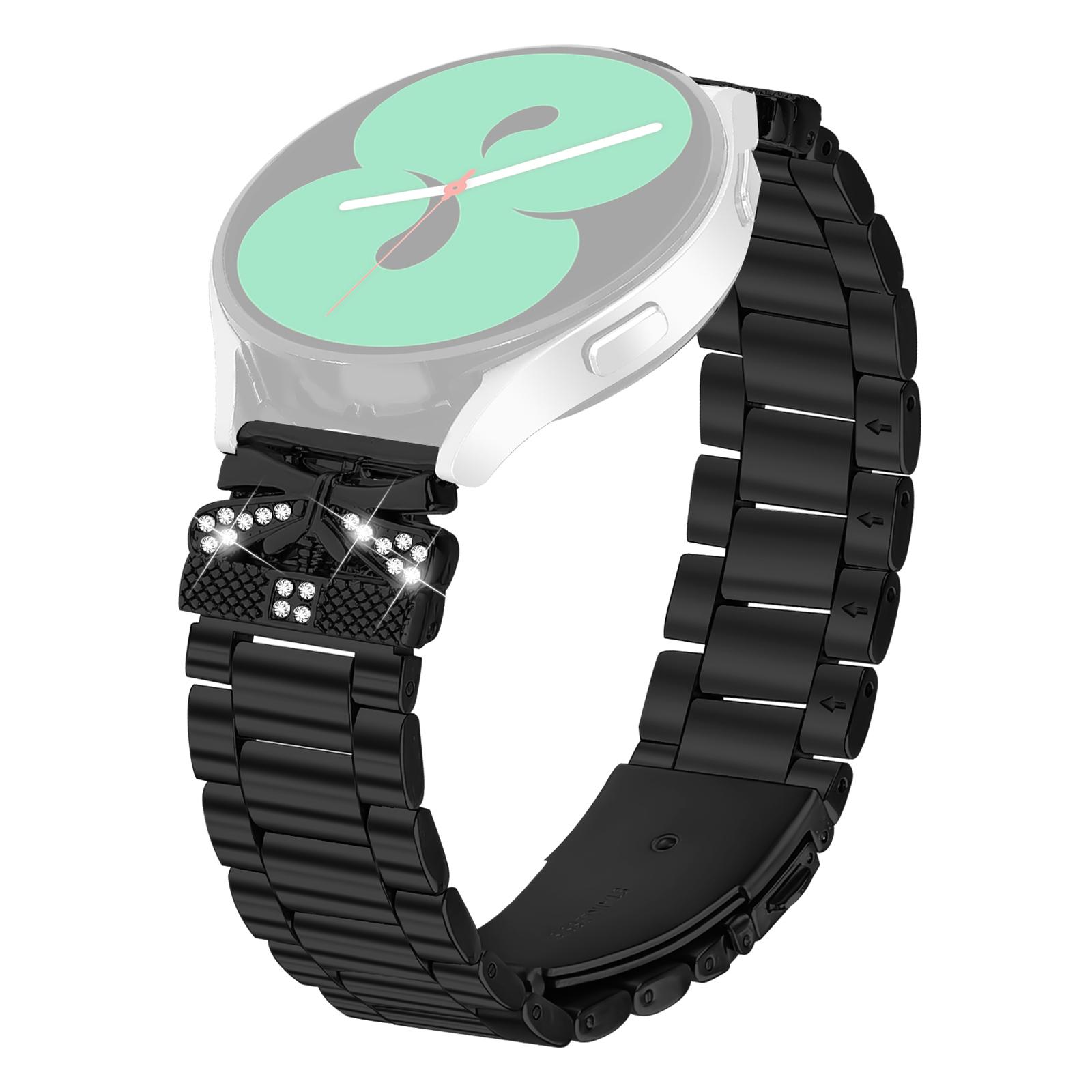 

Replacement Strap for Huawei Watch 2 Butterfly Rhinestones Decor Metal Watch Band Black