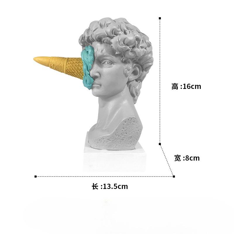 Ice Cream Smashing David Sculpture European Style Bedroom Living Room Foyer Desktop Decoration Ornament