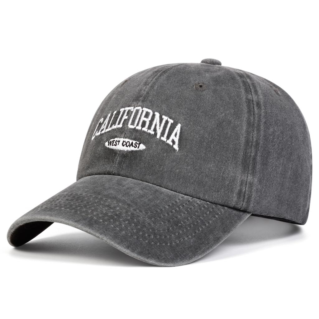 Unisex CALIFORNIA Embroidery Adjustable Washed Baseball Hat Hip Hop Caps Spring Autumn Outdoor Leisure Hats Travel Accessories for Women Men