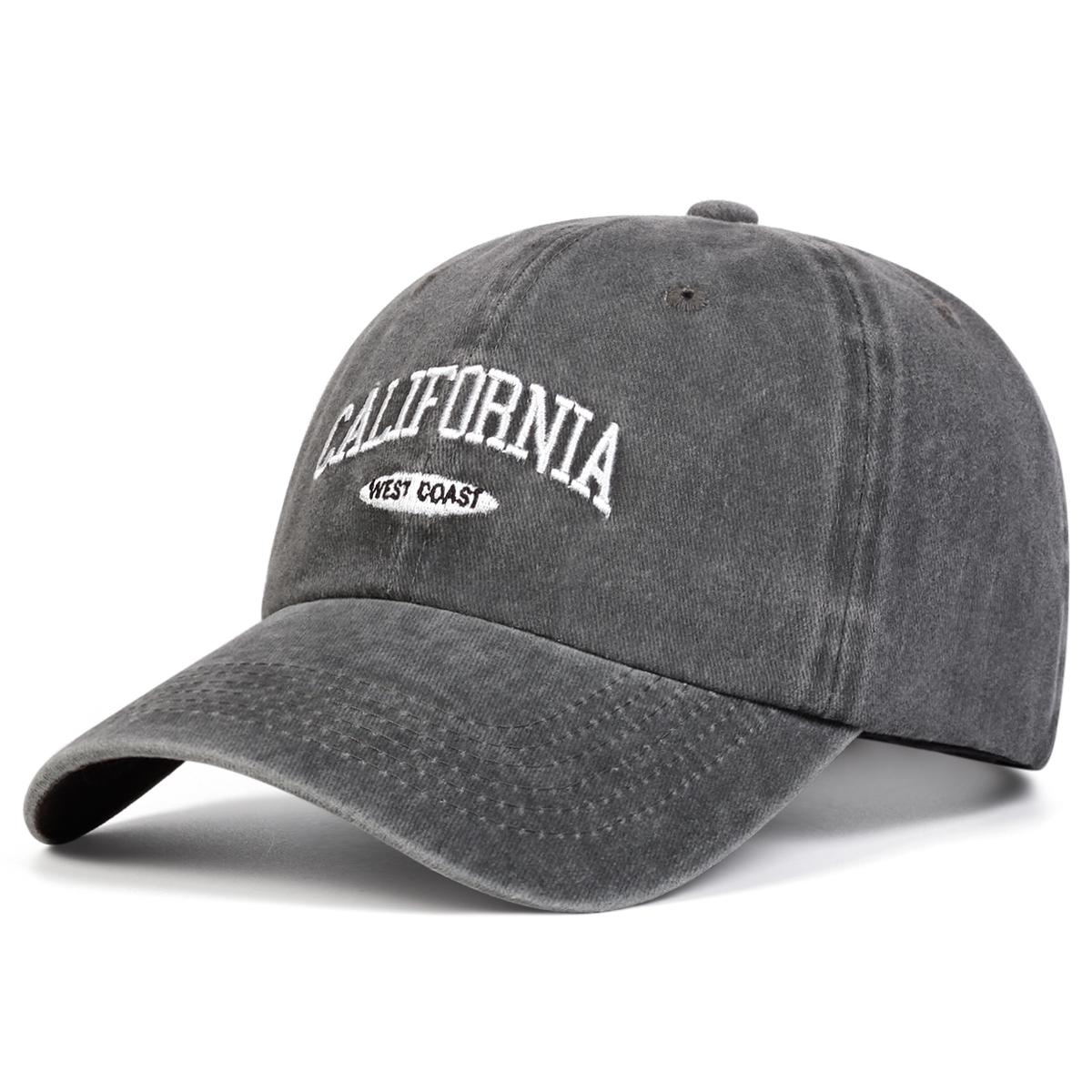 

Unisex CALIFORNIA Embroidery Adjustable Washed Baseball Hat Hip Hop Caps Spring Autumn Outdoor Leisure Hats Travel Accessories for Women Men
