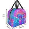Lunch Bag for Women  Mushrooms Sacred Trippy Psychedelic Hippie Colorful Insulated Lunch Box Cooler Tote for Work School