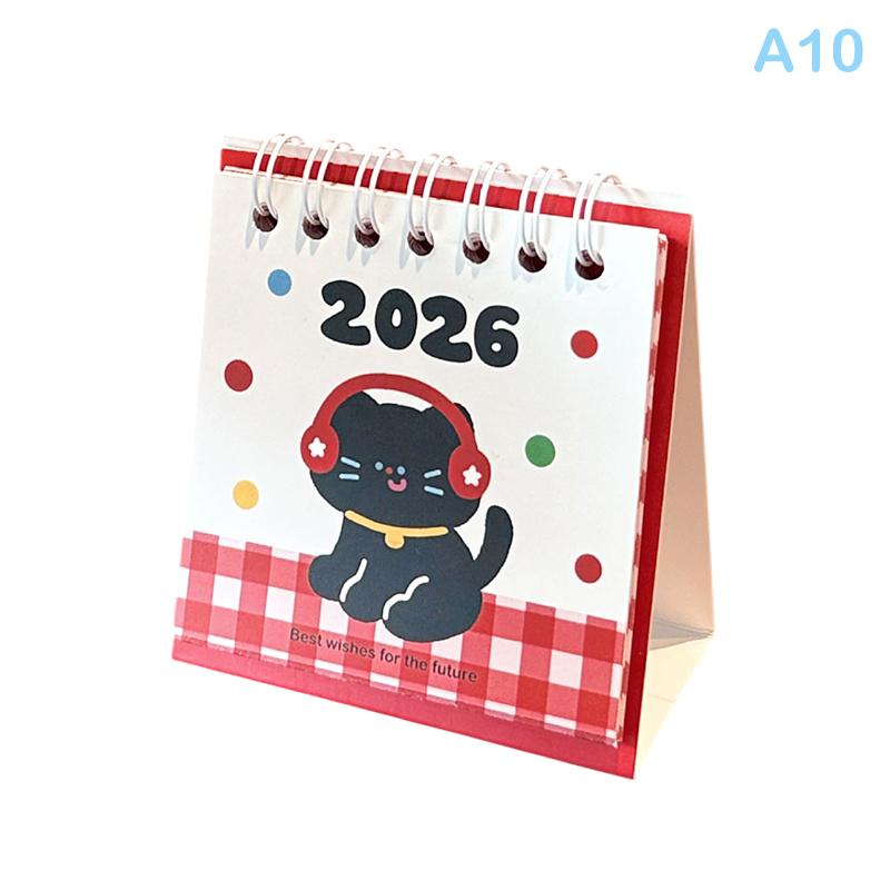 2026 Horse Year Mini Desk Calendar Cartoon Portable Coil Monthly Calendar Planner Office And Home Decor New Year'S Present