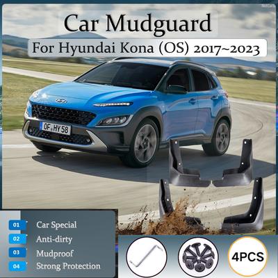For Hyundai Kauai Kona OS 2017~2023 Universal Car Mud Guards Antifreeze Mudguards Fender Flares Mudflaps Wheels Auto