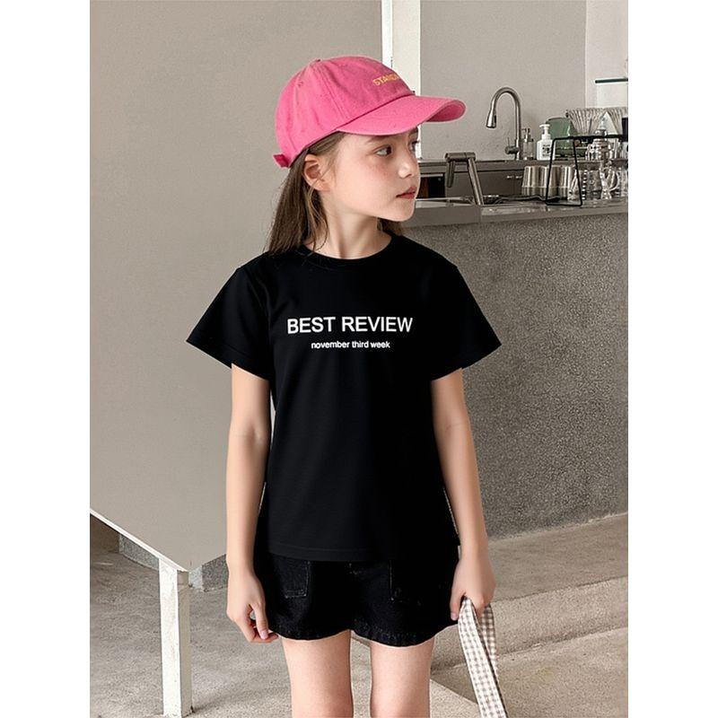 Brand Name Children's 2024 Summer New Short-Sleeve T-Shirts for Older Kids, Girls' Clothing, Boys' Half-Sleeve Shirts, Pure Cotton with Prints