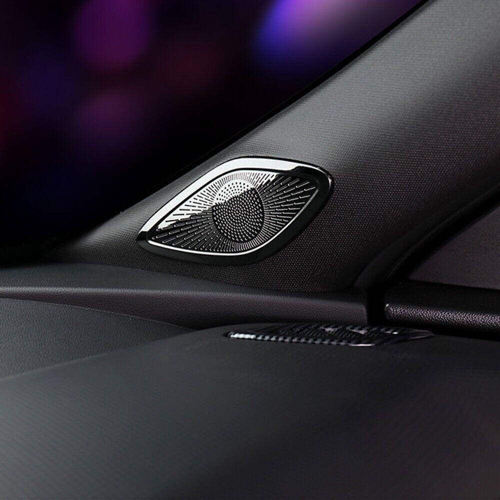 Fit For Chevy Trax 2024 Gloss Black Steel A Pillar Speaker Frame Cover Trim 2PCS