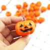 16pcs Halloween Mini Model Home Decoration Plastic Ghost Face Pumpkin Ornament Simulation Scale Model Fake Pumpkin Ornament