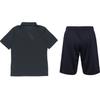 Under Armour Street Logo Solid Color Breathable Short Sleeve Polo Shirt Knit Elastic Shorts Casual Sports Set Men sets Black 21500537-001-21500201-001
