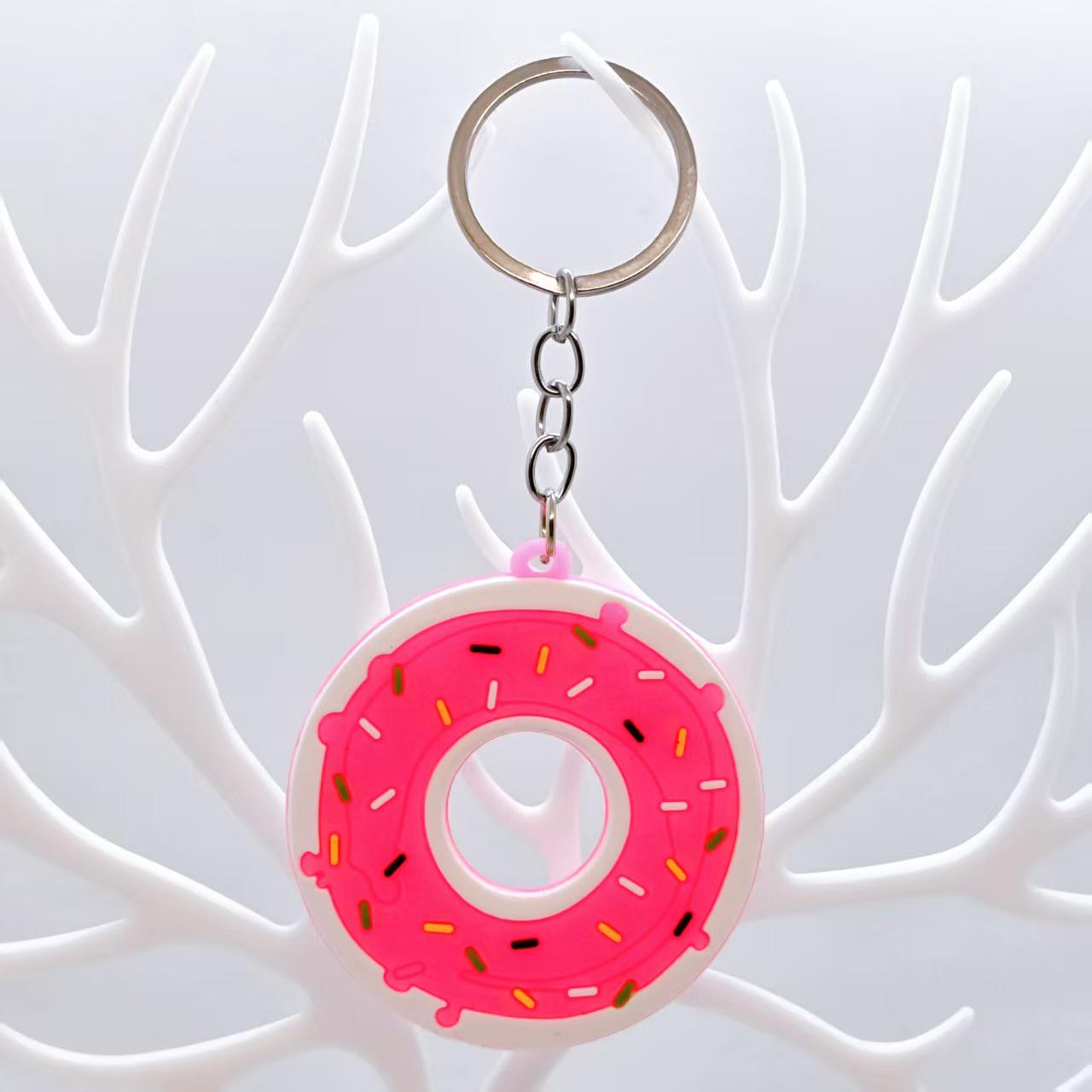 Cute Cartoon Fruit Series Donut & Ice Cream PVC Keychain Pendant