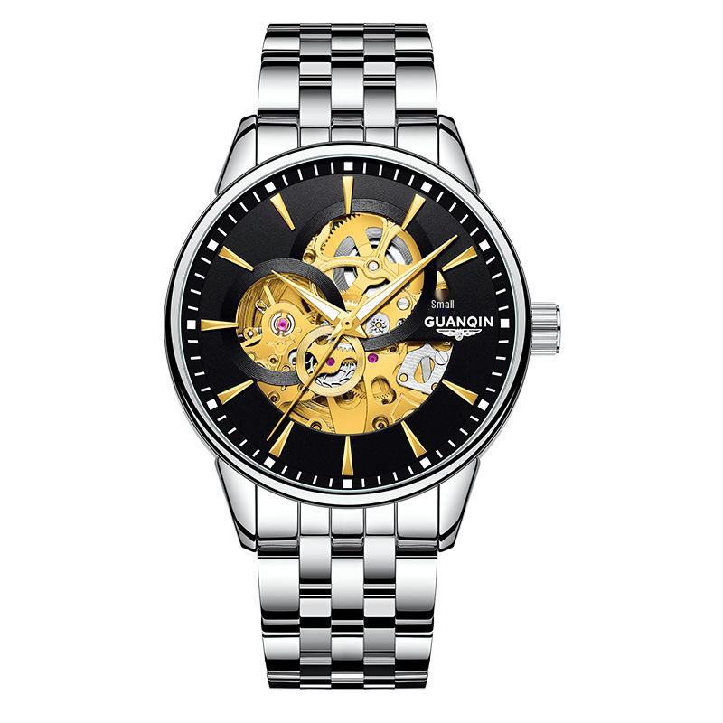 

Мужские люминесцентные механические часы с браслетом из настоящей стали - Водонепроницаемые, европейский и американский стиль