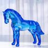 Faux Crystal Horse Figurine Small Clear Horse Statue Collectible Animal Sculpture for Living Room Home Office Desk Decor