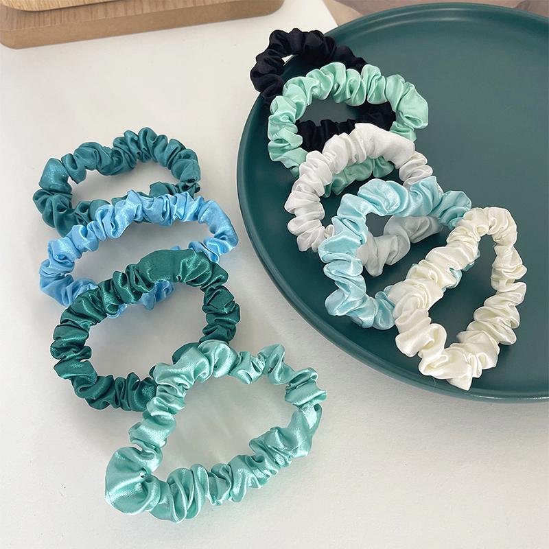 10pcs/Set Girls Hair Accessories Fabric Loop Hair Rope Headwear Hair Bands Women Hair Tie Satin Silk Scrunchies Simple Hair Tie