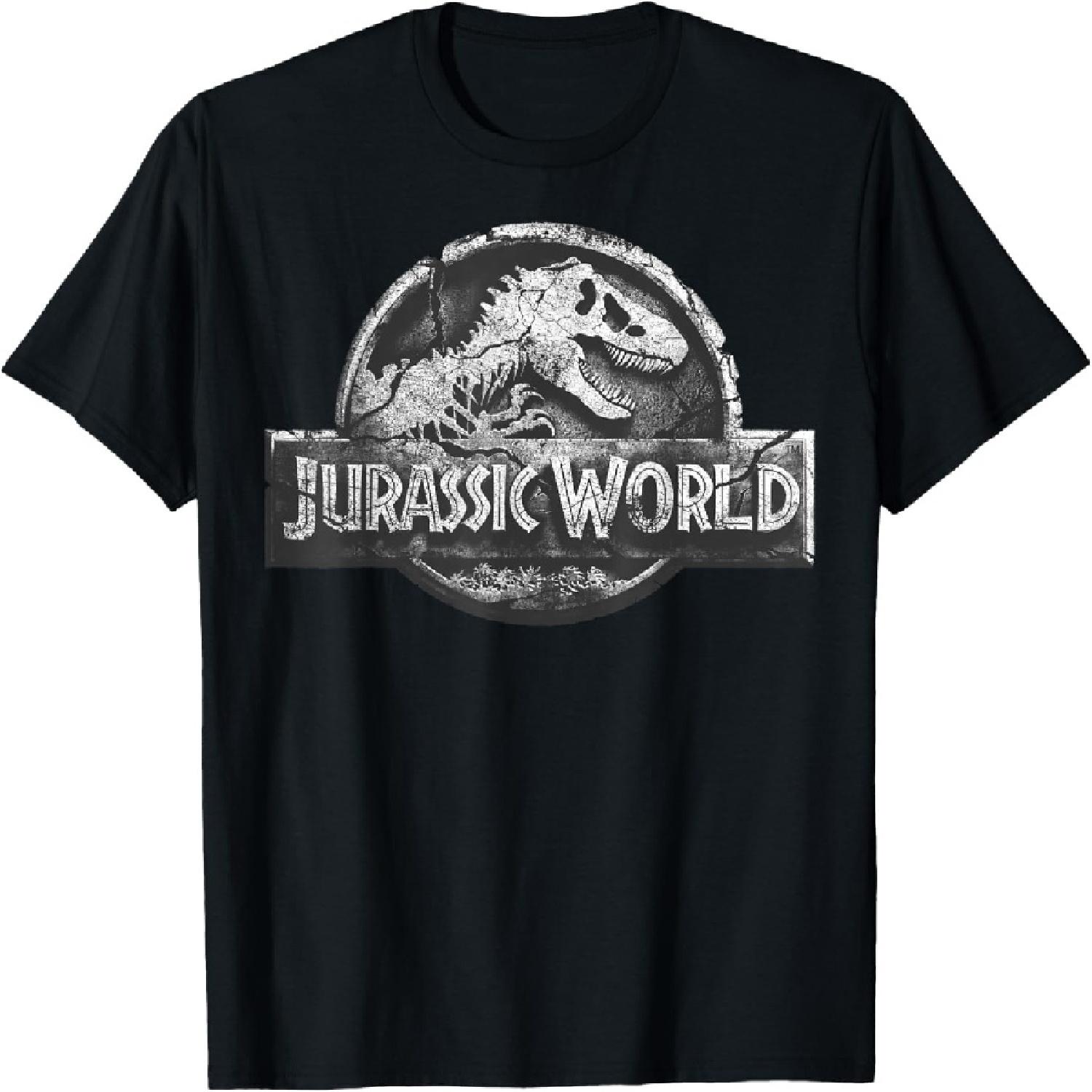 Jurassic World Two Distressed Stone Logo Graphic T-Shirt T-Shirt S