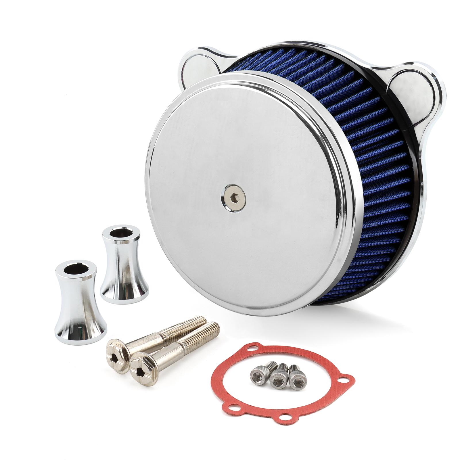 

Motorcycle Air Cleaner Intake Filter Kit For Harley Touring Road King Electra Glide Dyna Street Bob Low Rider Softail Fat Boy Chrome-Blue
