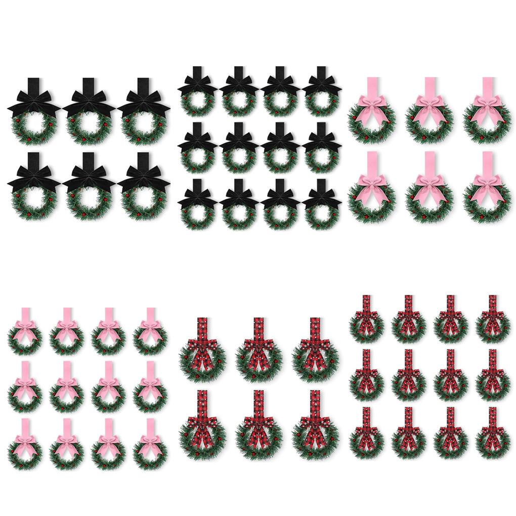 12 Pieces Christmas Wreaths, Wave-Style Cabinet With Christmas Small Kitchen For Doors, Windows, Walls, Trees.