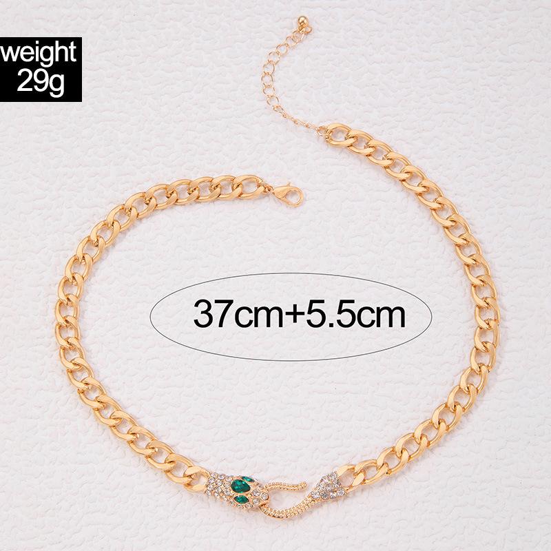 European and American Serpentine Metal Chain Necklace Collarbone Chain Ins Hip Hop Cool Jewelry