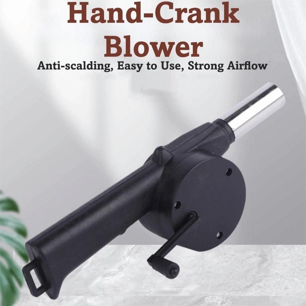Durable Hand-cranked Air Blower Black BBQ Grill Fire Bellows Tools Barbecue Fan Outdoor