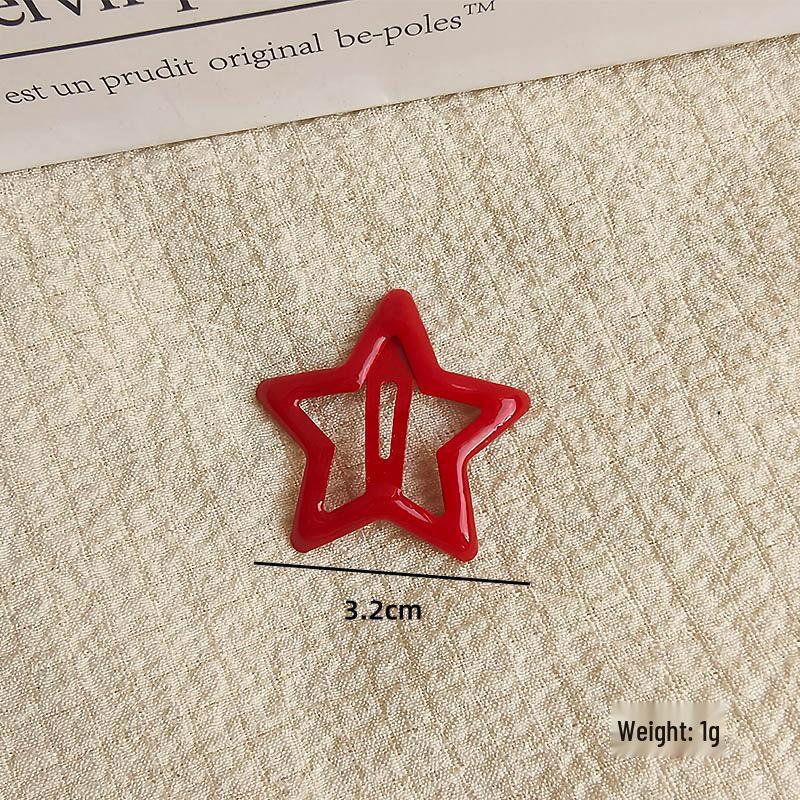 Dopamine Color Star Hair Clips: Cute Five-Pointed BB Clips for Bangs & Stray Hairs