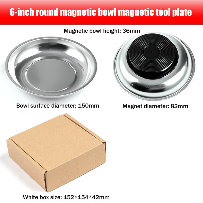 Circular Magnetic Parts Bowl 3"/4"/6" Magnetic Tray Screw Storage Tray Stainless Steel Tools Tray For Auto Suction Pad Tools