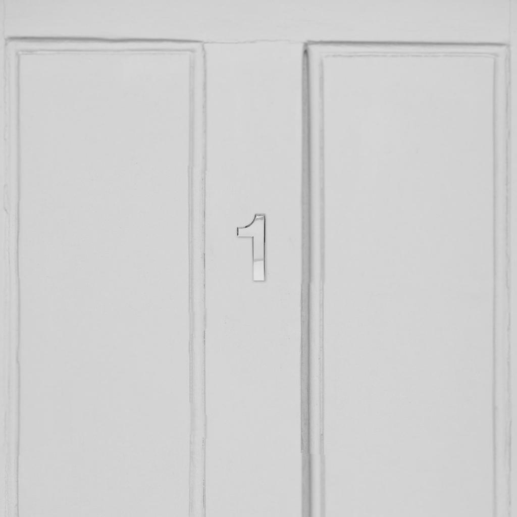 3D Door Number Sticker 3 Inch Self Adhesive Silver Modern Design Weatherproof Address for Outdoor Entry Doors Mailbox