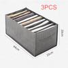 1-3PC Divided Jeans Storage Box Foldable Trousers Clothes Organizer Underwear Bra Socks Separator for Closet Drawer