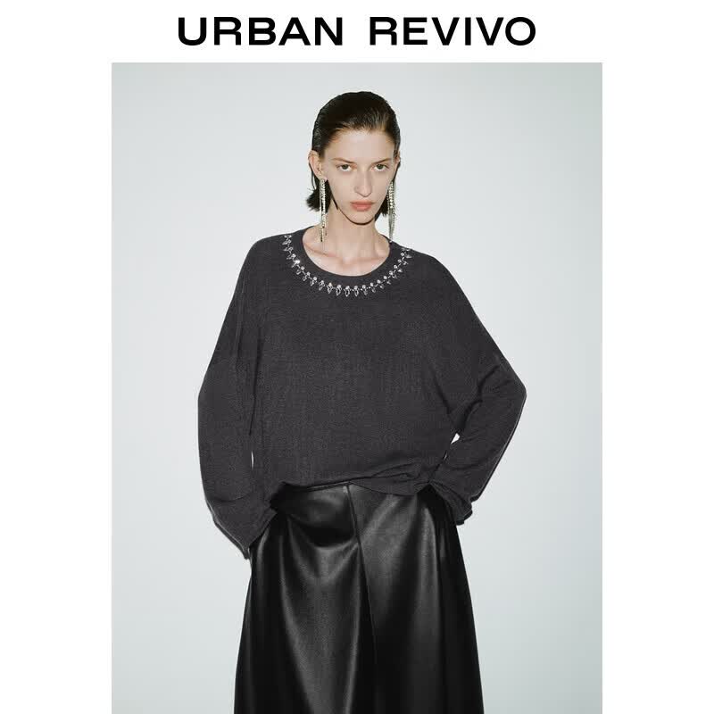 UR Women s Elegant Rhinestone Knit Sweater XS