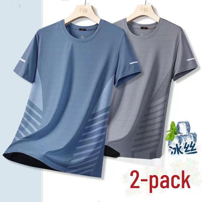 

Мужская быстросохнущая сетчатая футболка с коротким рукавом - лето 2024 г., свободный крой, легкая спортивная и повседневная одежда 5XL (recommended for 87.5-97.5 kg)