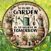 Vintage Gardening Wooden Sign, Charming Round Sign for Garden & Front Door, Wall Hanging Decor - Ideal Gift for Plant Lovers
