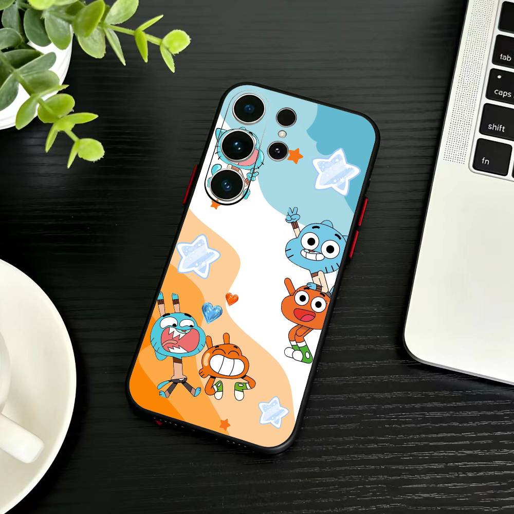 J-Gumball and Darwin Phone Case For Samsung S26,S25,S24,S23,S22,S21,S20,Ultra,Plus,FE Black Soft Cover